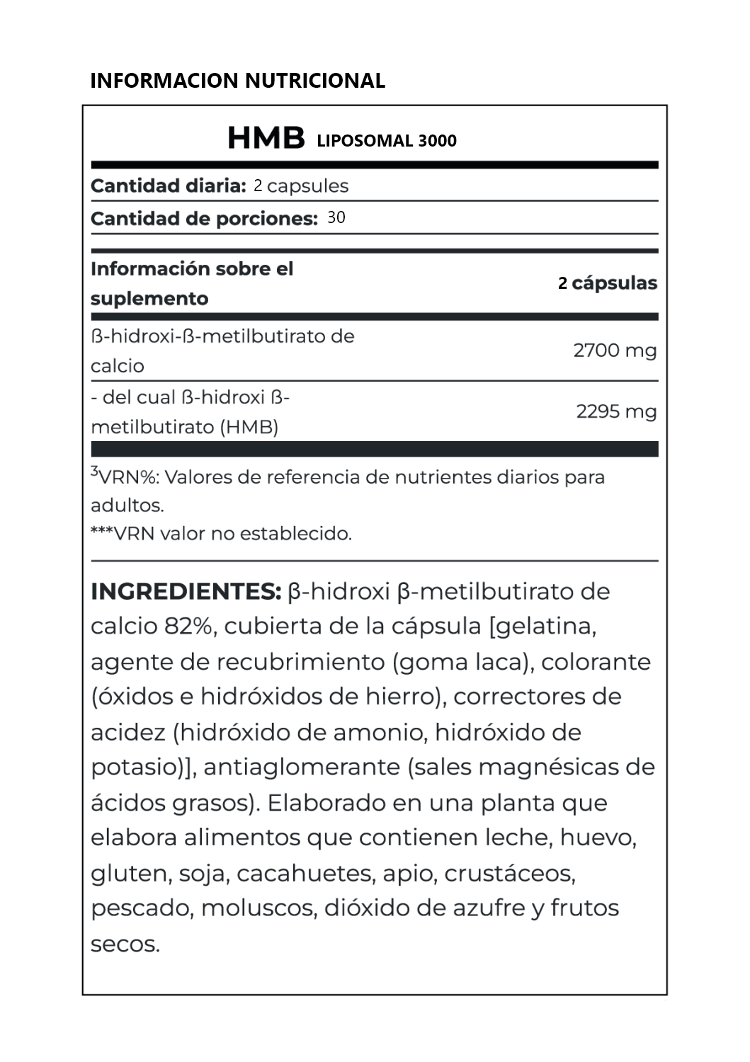 Hmb Liposomal B-hydroxy B-methyl Butyrate 3000mg Aminoacidos 60 caps-6