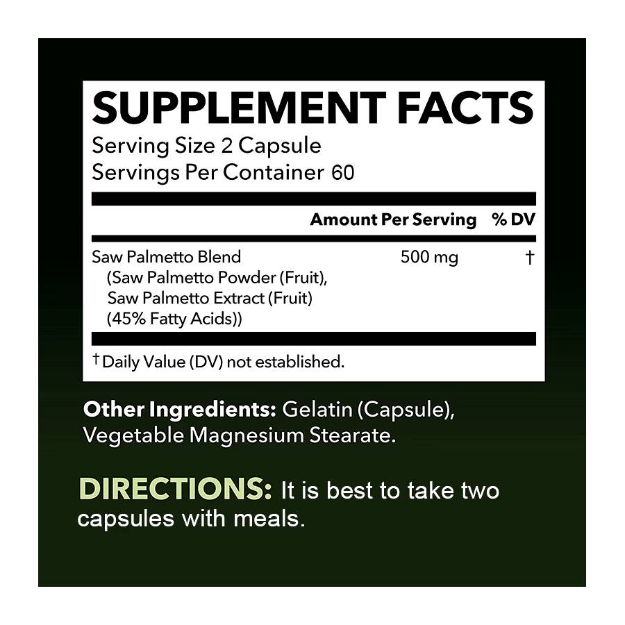 Saw Palmetto Cuidado Prostata Caida Del Pelo Potencia Sexual 120 caps-6