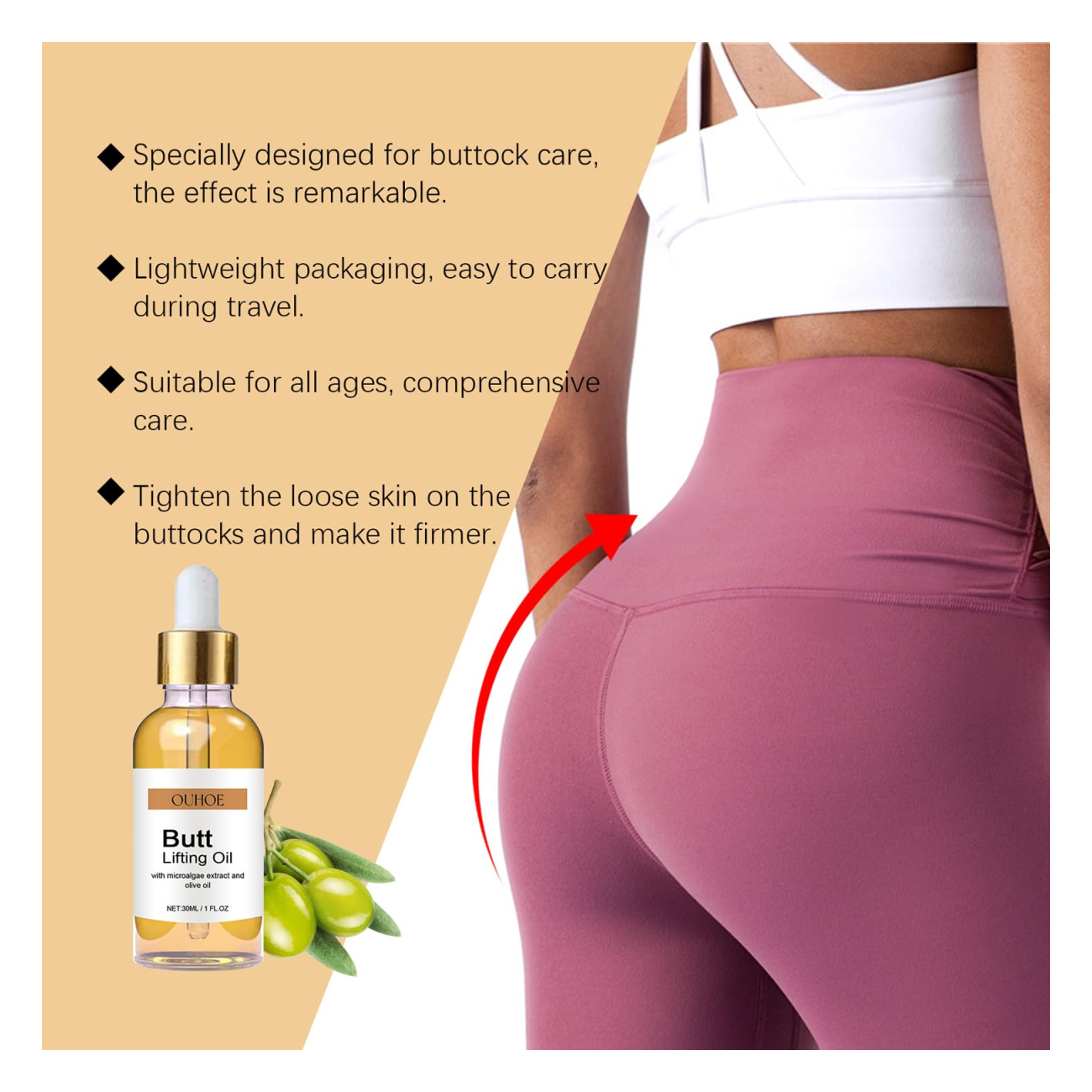 Aceite Butt Lifting Reafirmante Glúteos Efecto Volumen 30ml-3