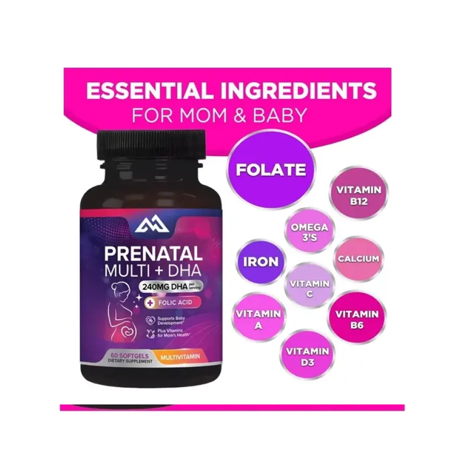 Suplemento Para Embarazadas Prenatal Multi + Dha 60 Gelcaps-2