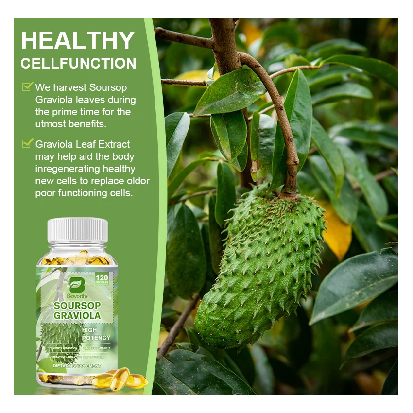 Graviola Potencia Sistema Inmune 1000mg Annona Muricata 120 Caps-5