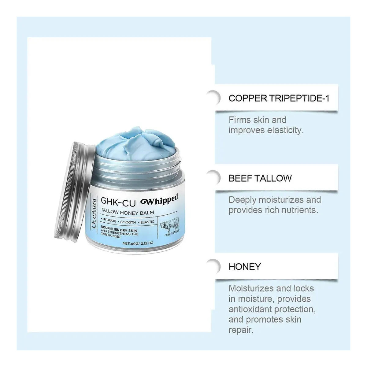 Whipped Tallow  Honey Balm Crema Facial Efecto Lifting 60g-3