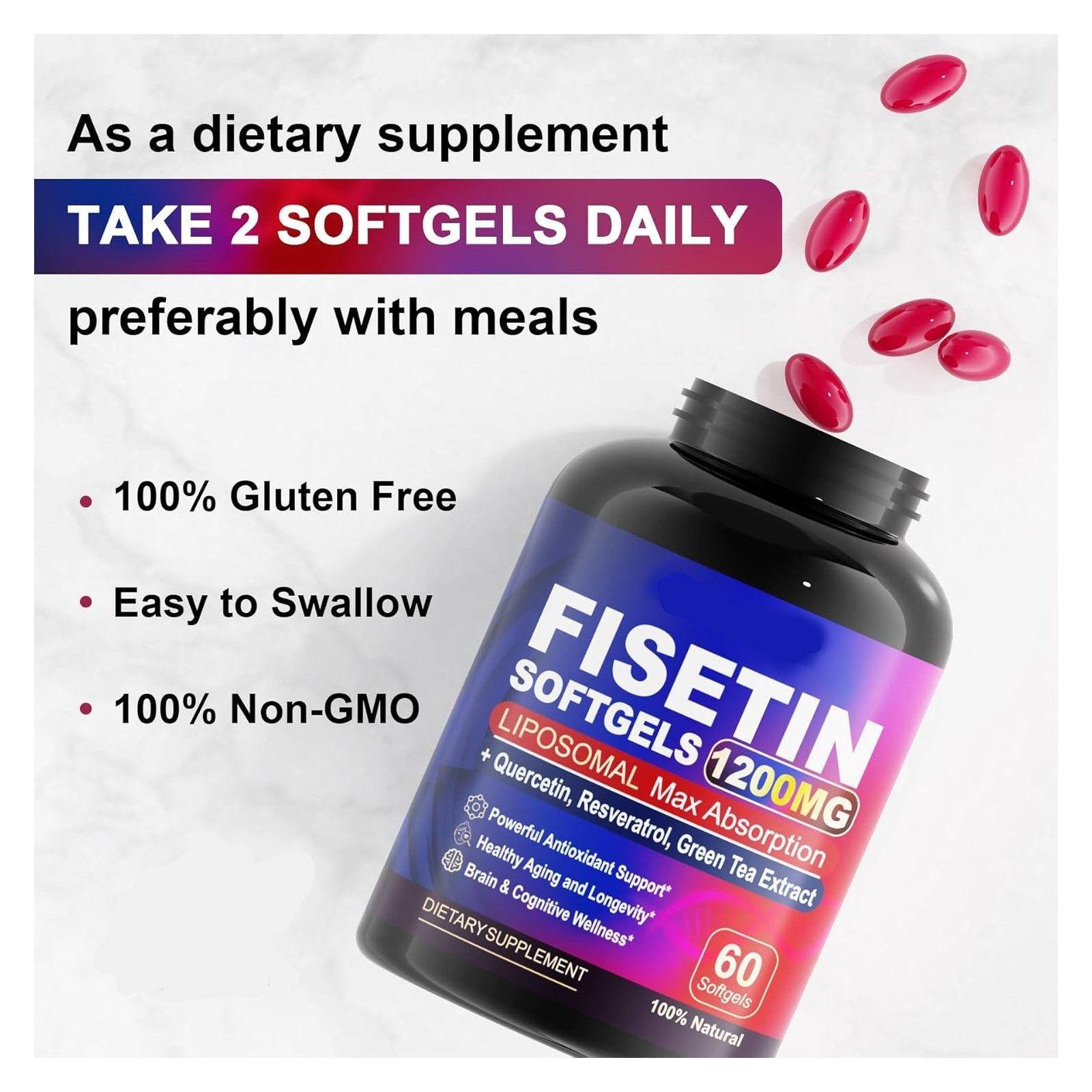 Fisetina Liposomal 1200mg Antioxidante Memoria Polifenoles 60 Softgel caps-4