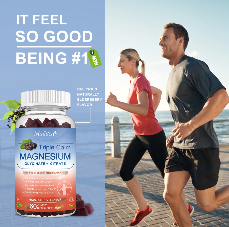 Tripe Calm Magnesio En Gomitas 2000mg 60u Sabor Eldelberry-6