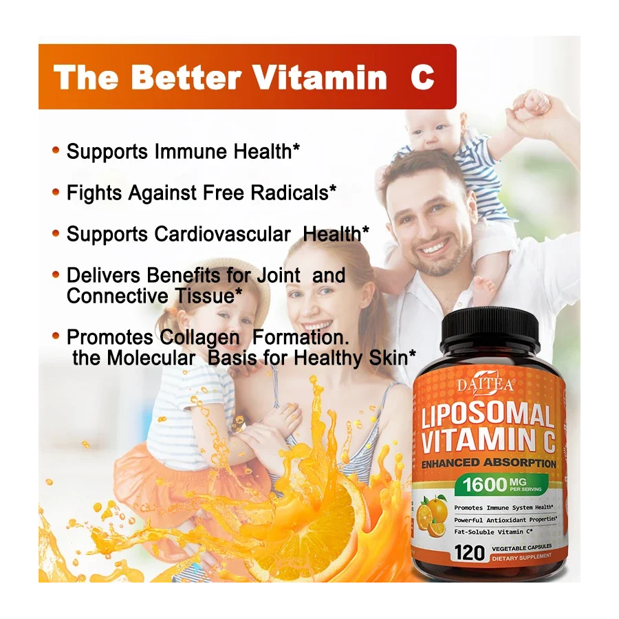 Daitea Vitamina C Liposomal Acido Ascorbico 1600mg 120 Caps-4