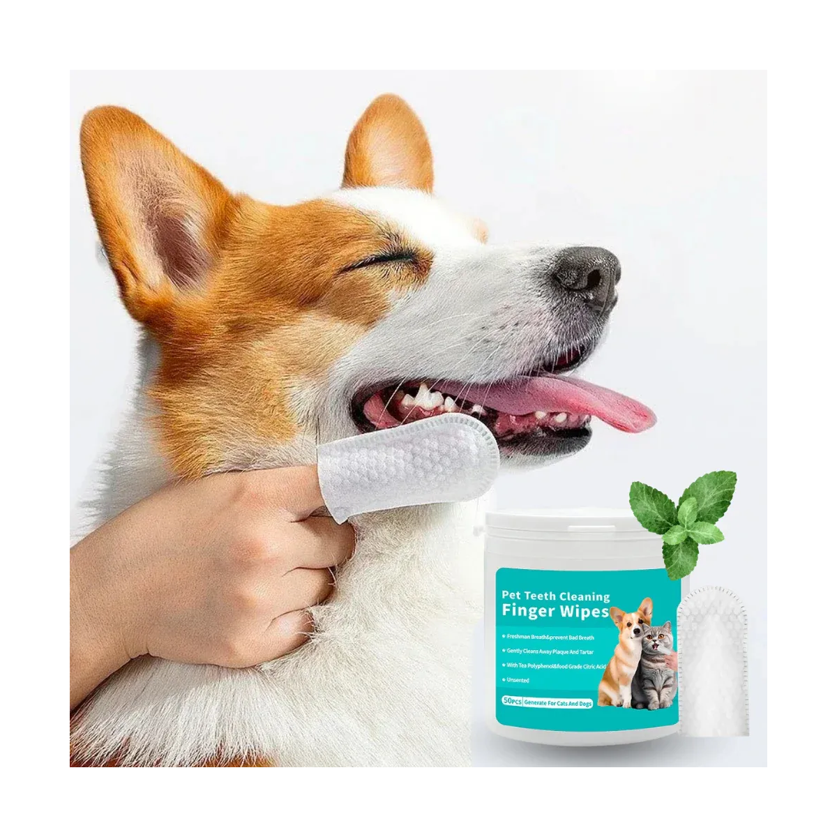 Freshbite Pet Toallitas Limpiadoras Dientes Perros Gatos 50u-2