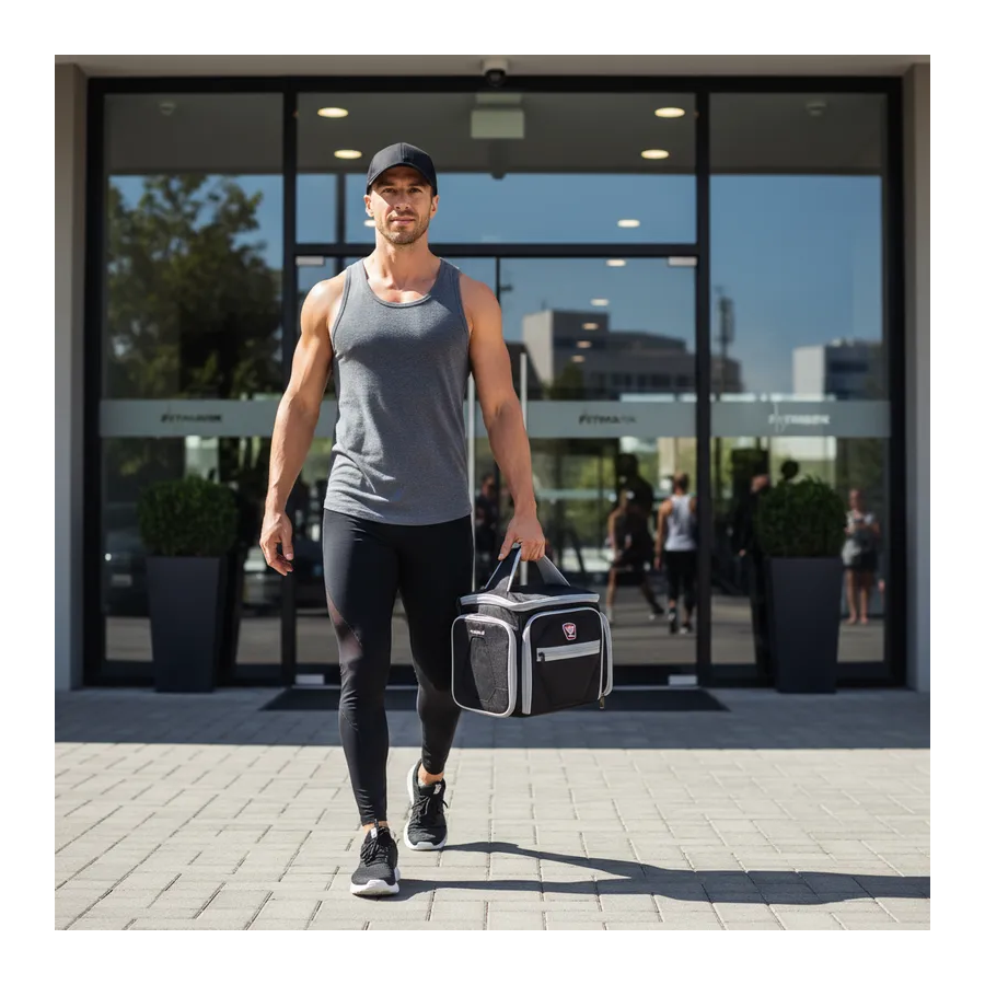 Fitmark The Shield Bolso Lonchera Termica Para Gimnasio Black-4