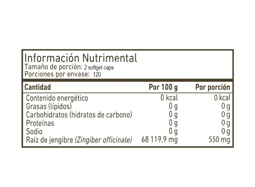 Daitea Jengibre Ginger Root Raiz De Jengibre 550mg 120 Caps-5