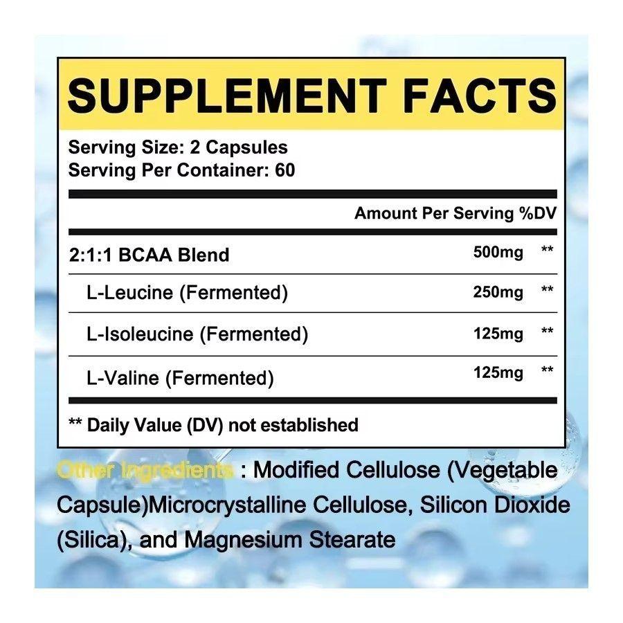 Bcuelov Bcaa Aminoacidos 500mg Crecimiento Muscular 120 Caps-6