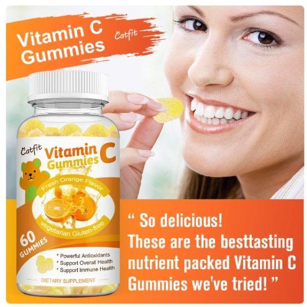 Vitamina C Gummies Acido Ascorbico 1000mg 60 Gomitas Naranja-3