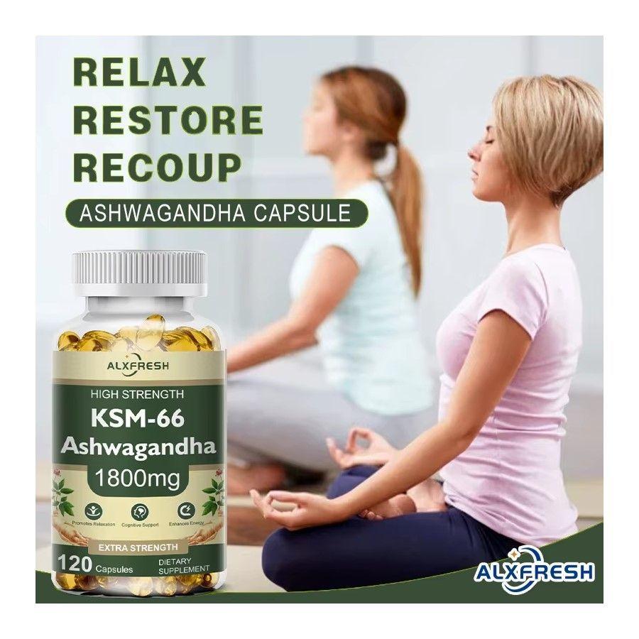 Alxfresh Ashwagandha KSM-66 1800mg Extra Strength 120 softgel caps-1