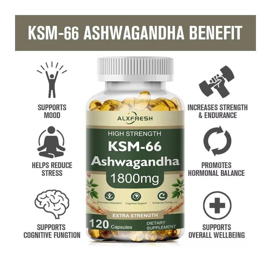 Alxfresh Ashwagandha KSM-66 1800mg Extra Strength 120 softgel caps-2