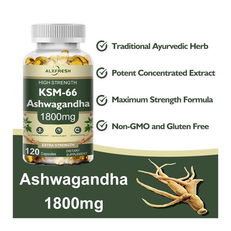 Alxfresh Ashwagandha KSM-66 1800mg Extra Strength 120 softgel caps-5