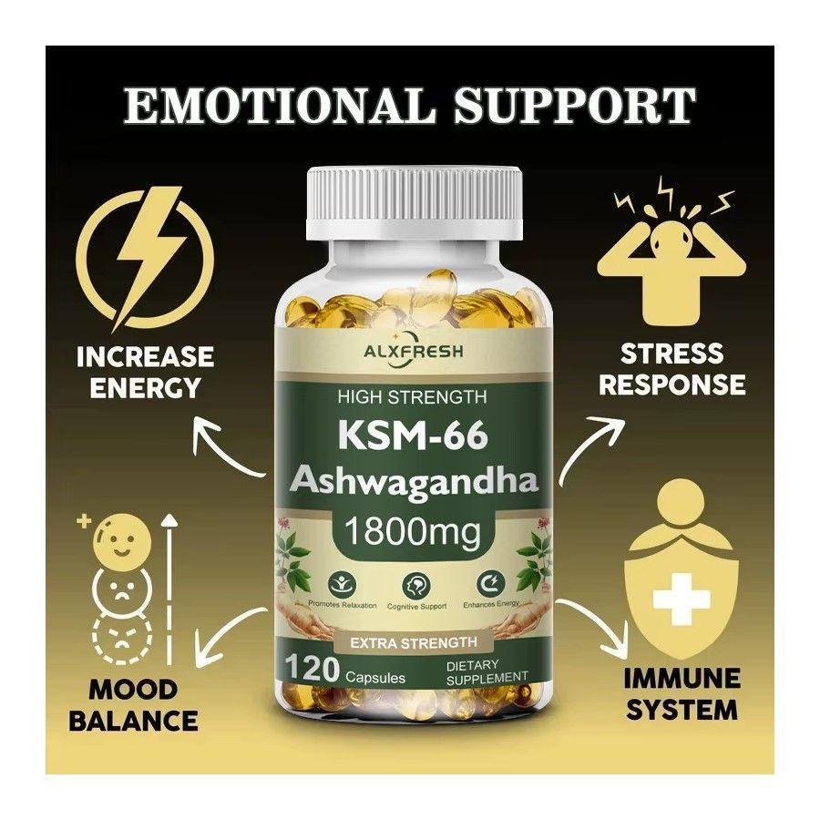 Alxfresh Ashwagandha KSM-66 1800mg Extra Strength 120 softgel caps-6