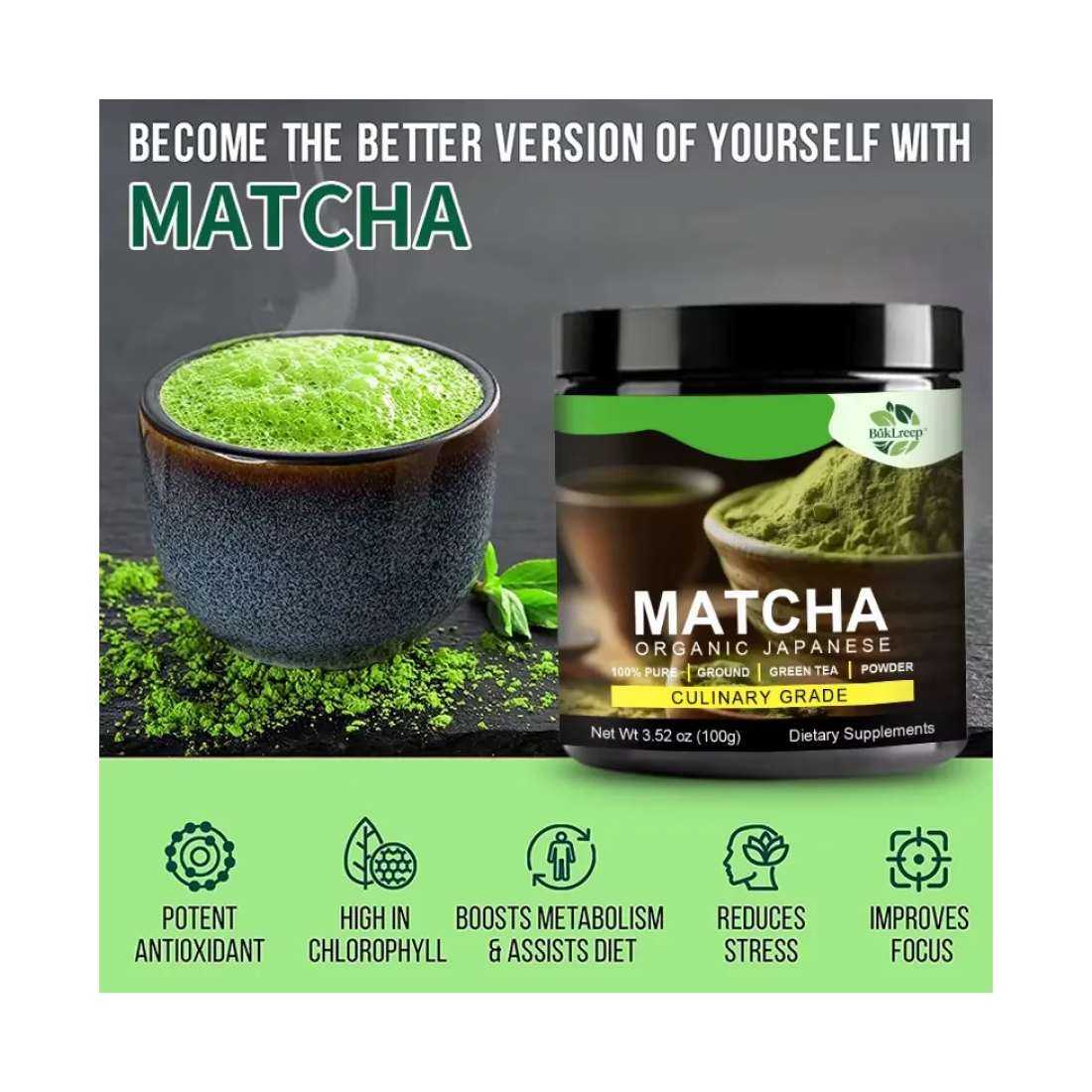 Matcha Organico Japones Polvo Te Verde Super Alimento 100gr-7