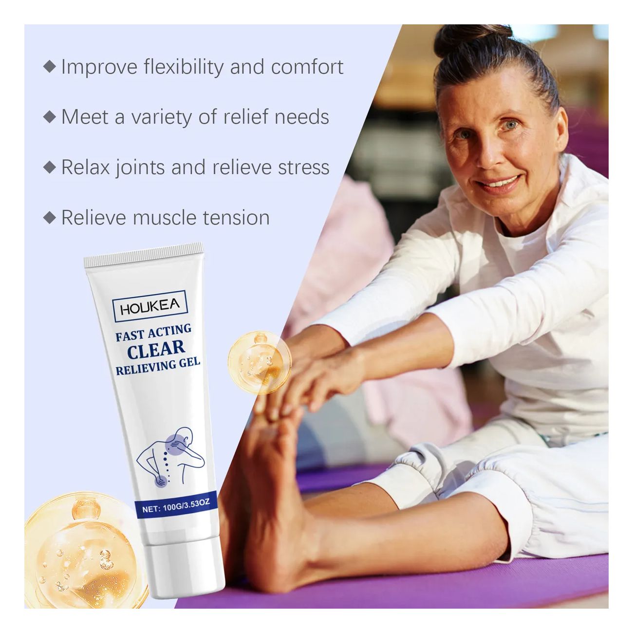 Houkea Relieving Gel Fast Acting 100g Gel Alivio Muscular-6