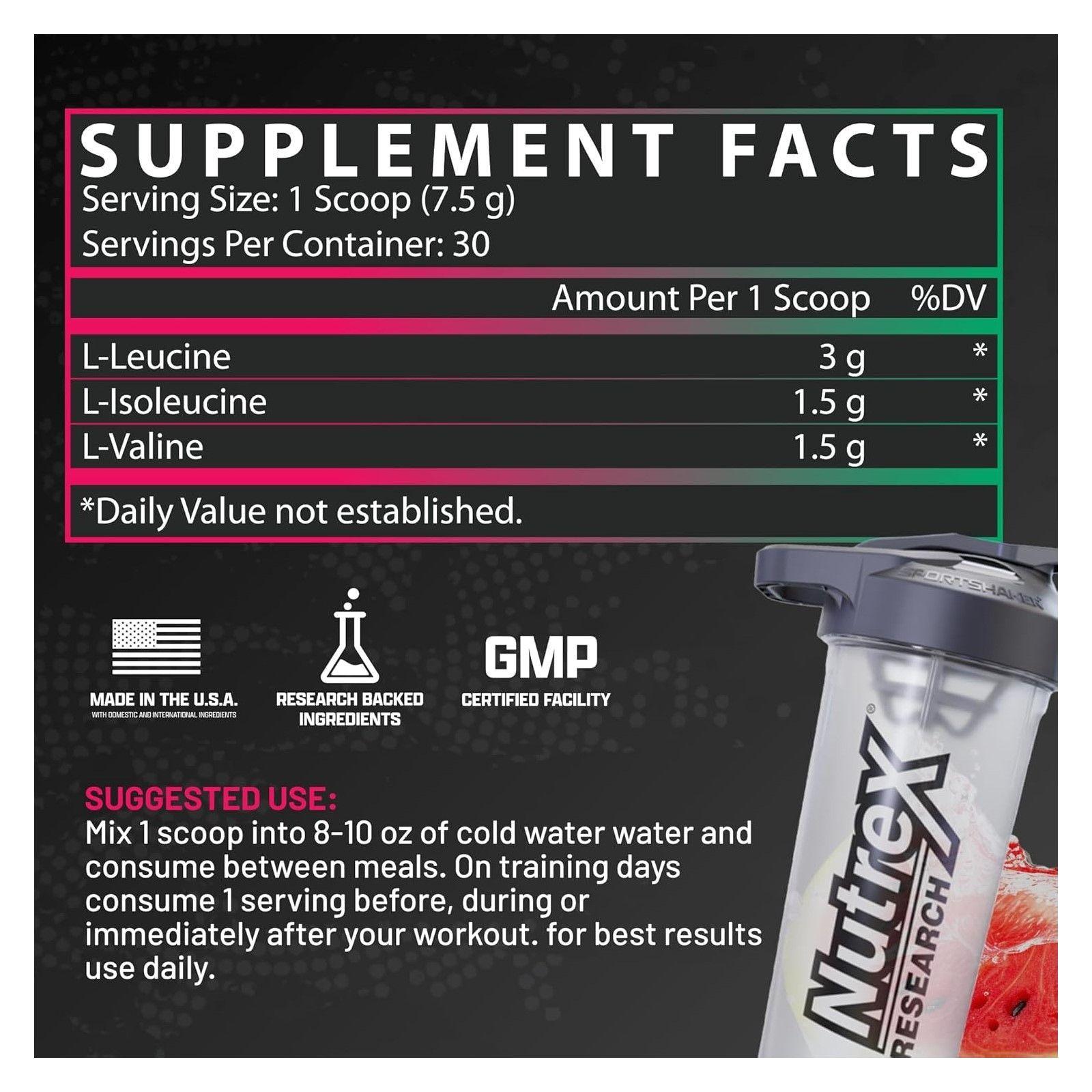 Bcaa 6000 Recovery Nutrex Aminoacidos 225gr En Polvo Sandia-5