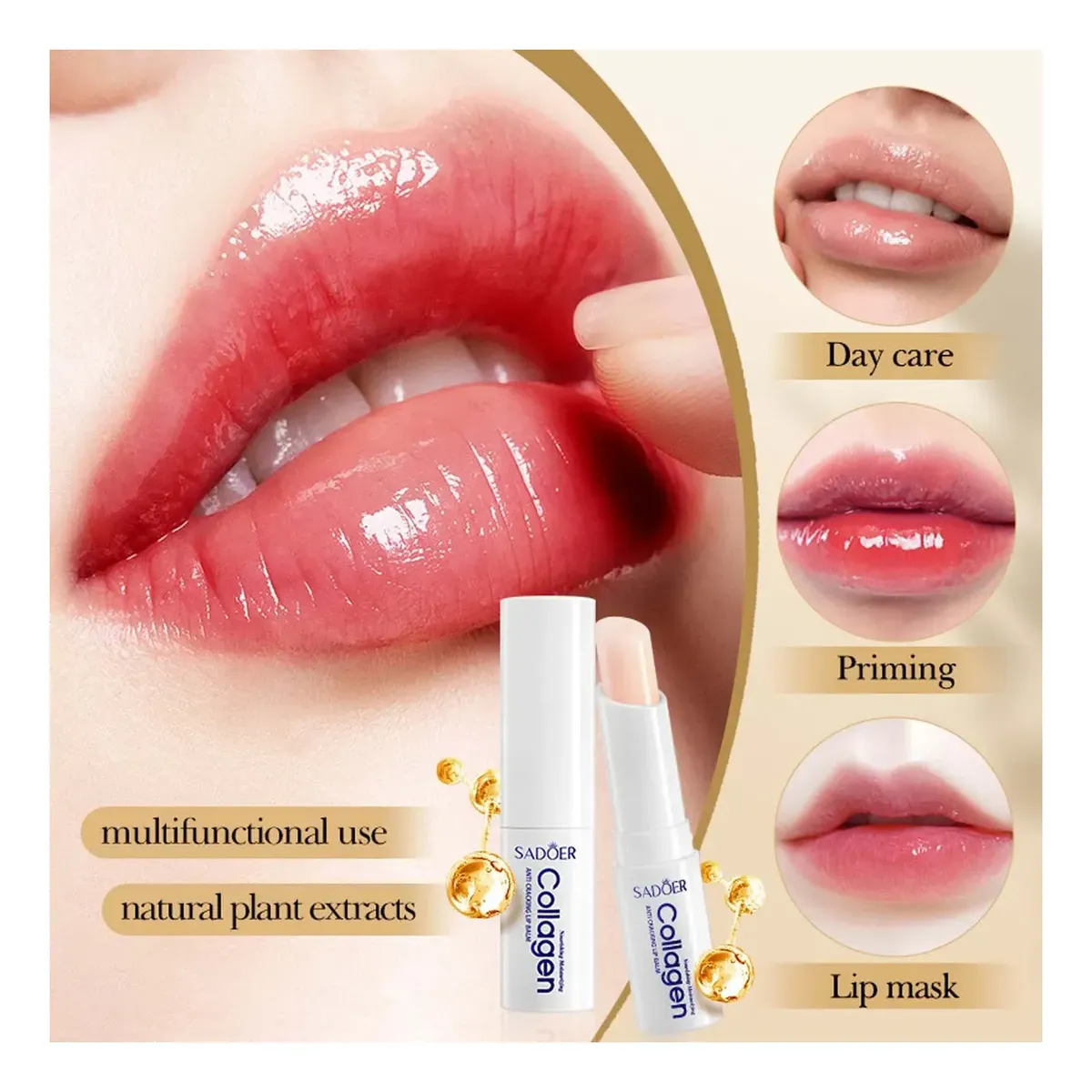 Balsamo Labial Sadoer Con Colageno Reparador  Hidratante 27g-2