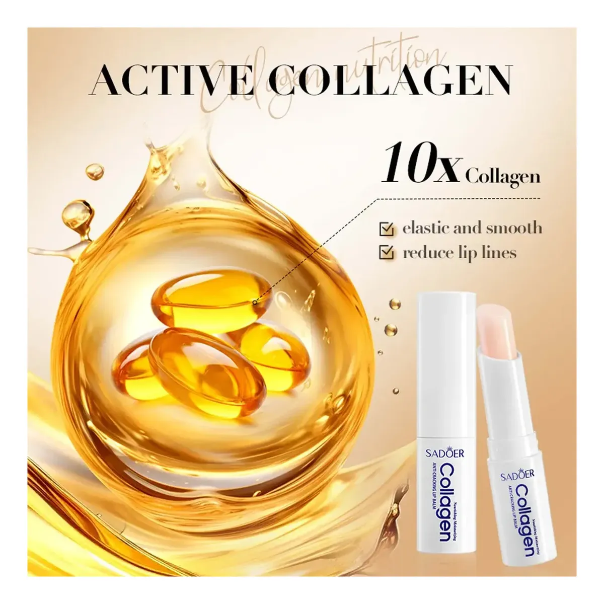 Balsamo Labial Sadoer Con Colageno Reparador  Hidratante 27g-4