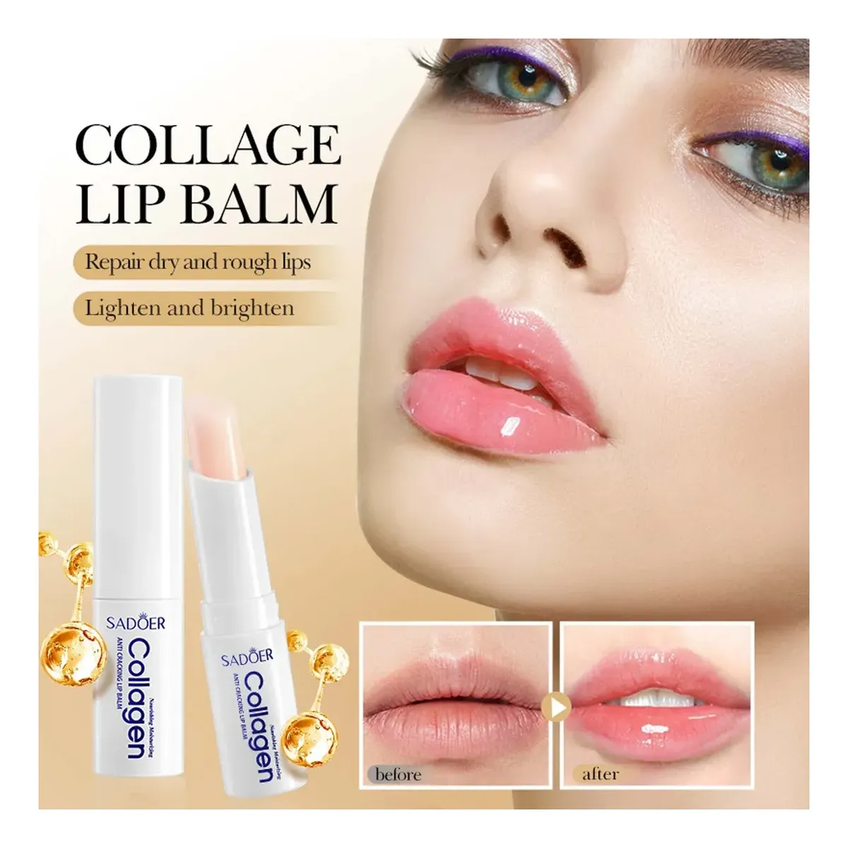 Balsamo Labial Sadoer Con Colageno Reparador  Hidratante 27g-5