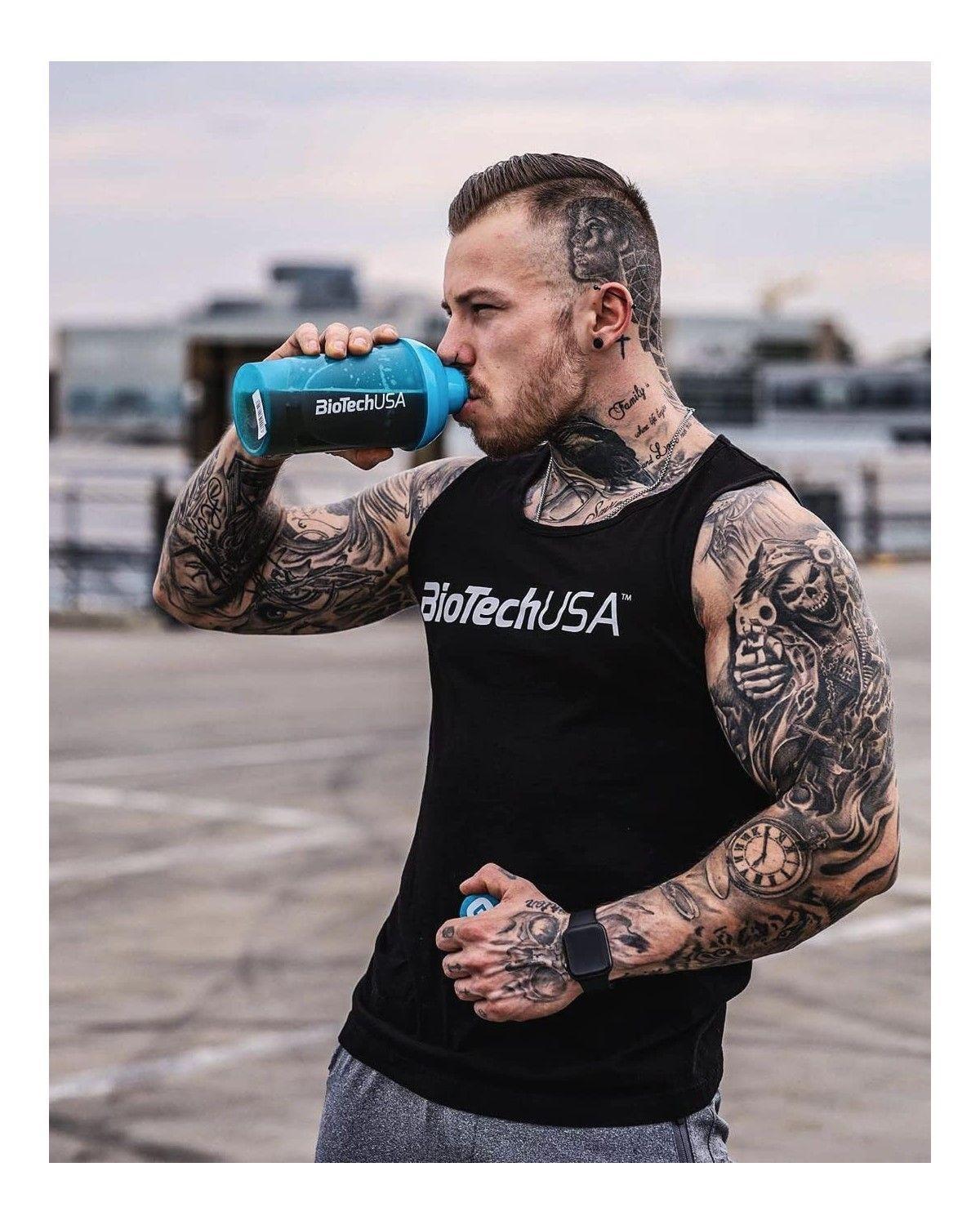 Biotechusa Wave Shaker Cup Bottle Mezclador 600ml Aqua Blue-3