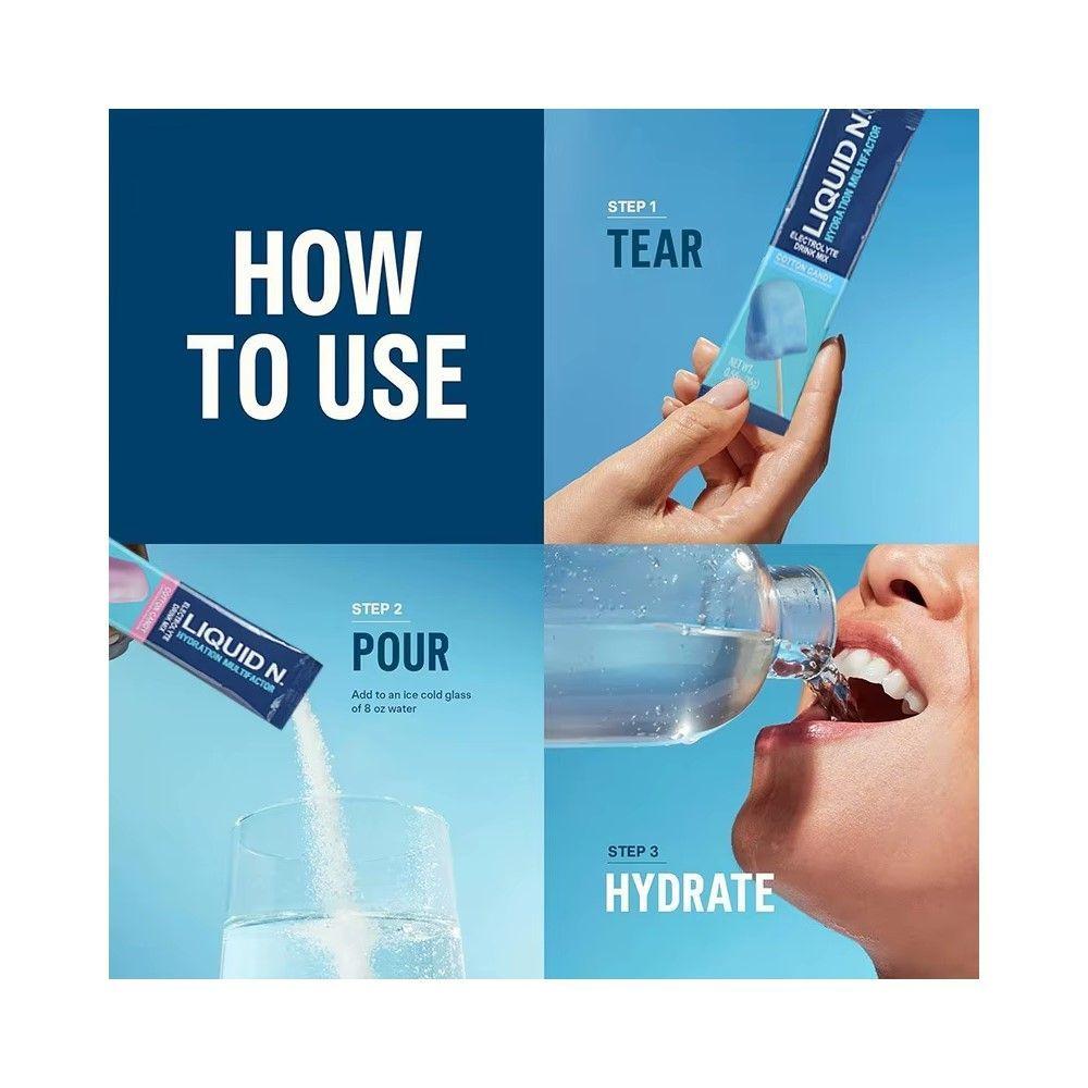 Liquid N Super Bebida Hidratante En Polvo Electrolitos 16 Un Cotton Candy-5