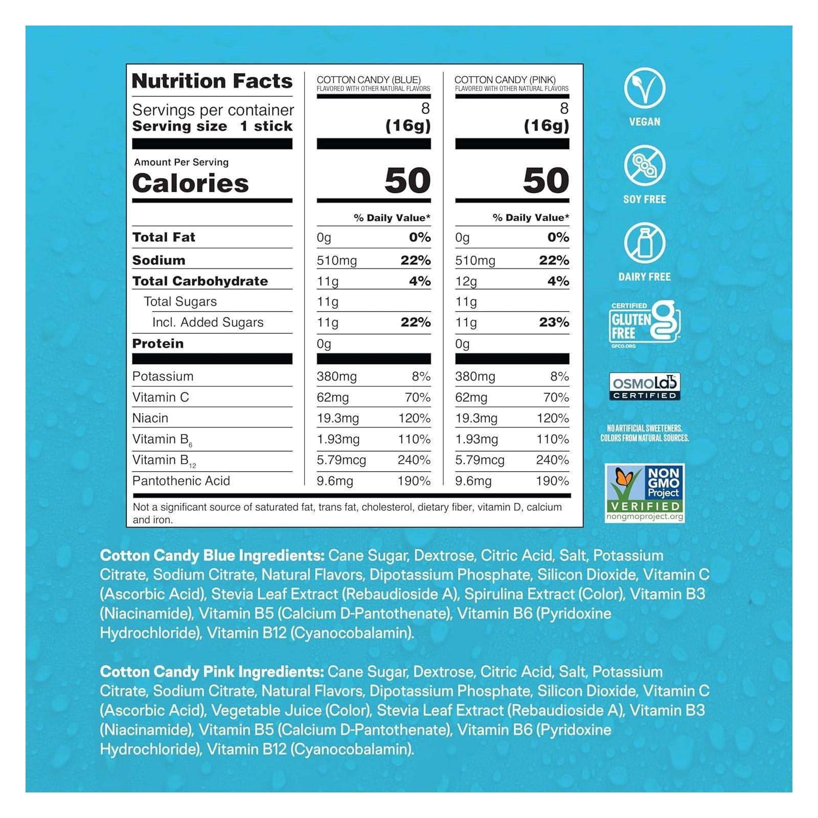 Liquid N Super Bebida Hidratante En Polvo Electrolitos 16 Un Cotton Candy-6