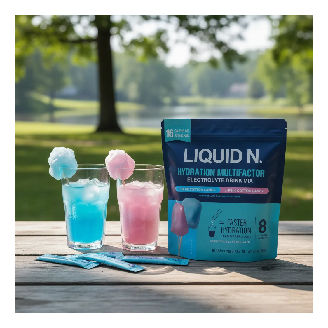 Liquid N Super Bebida Hidratante En Polvo Electrolitos 16 Un Cotton Candy-7