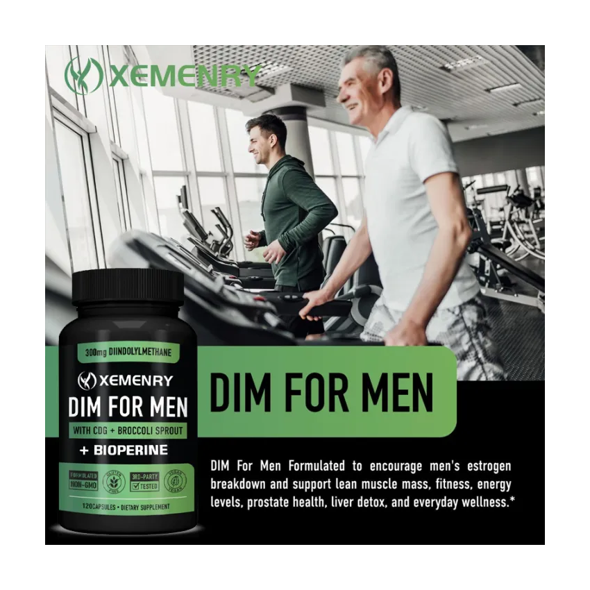 Suplemento Dim For Men 300mg Broccoli CDG Bioperine 120 Cápsulas-6