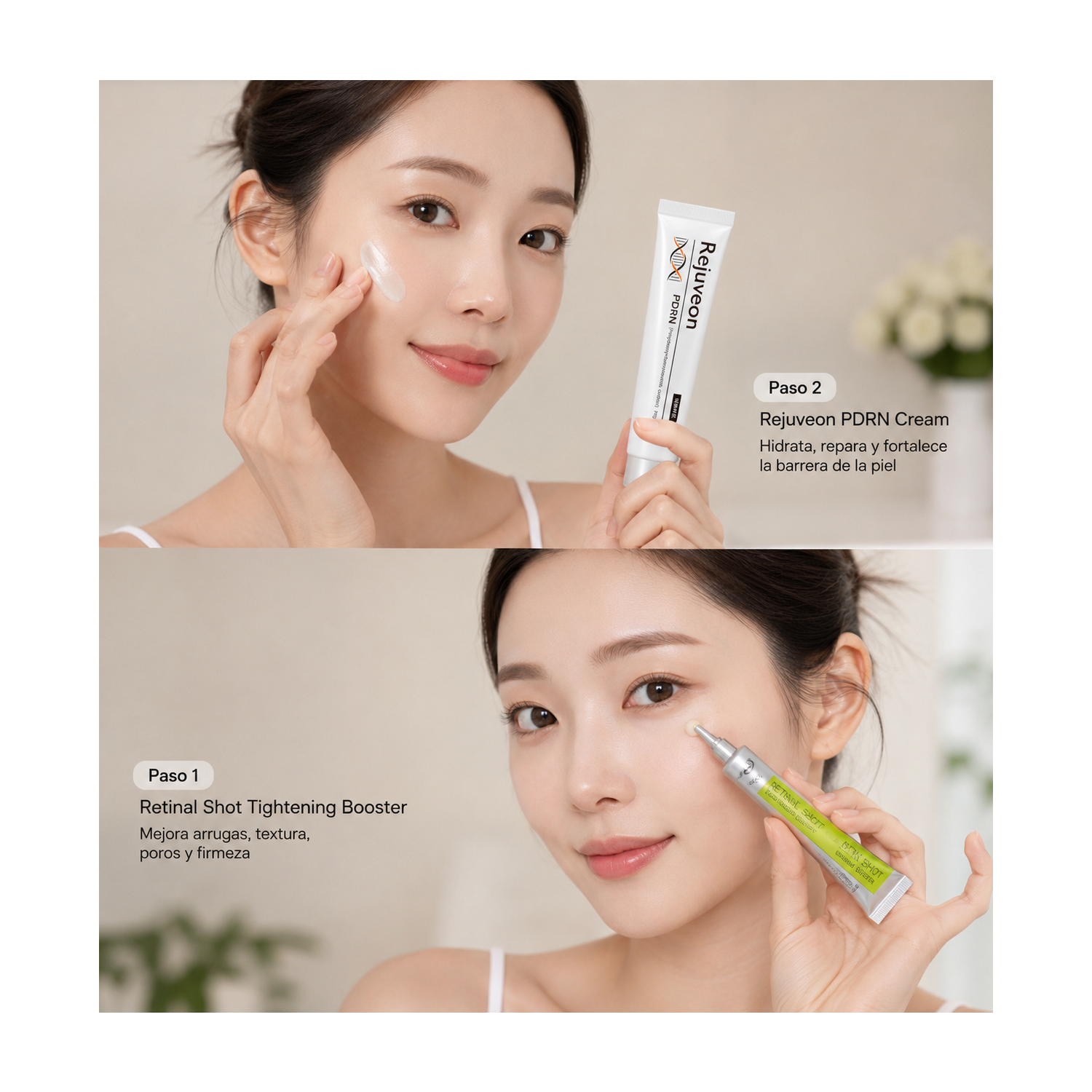 Crema Facial Rejuveon Pdrn 1000plus  + Retinal Shot Booster Antiedad Reparacion Hidratante-1