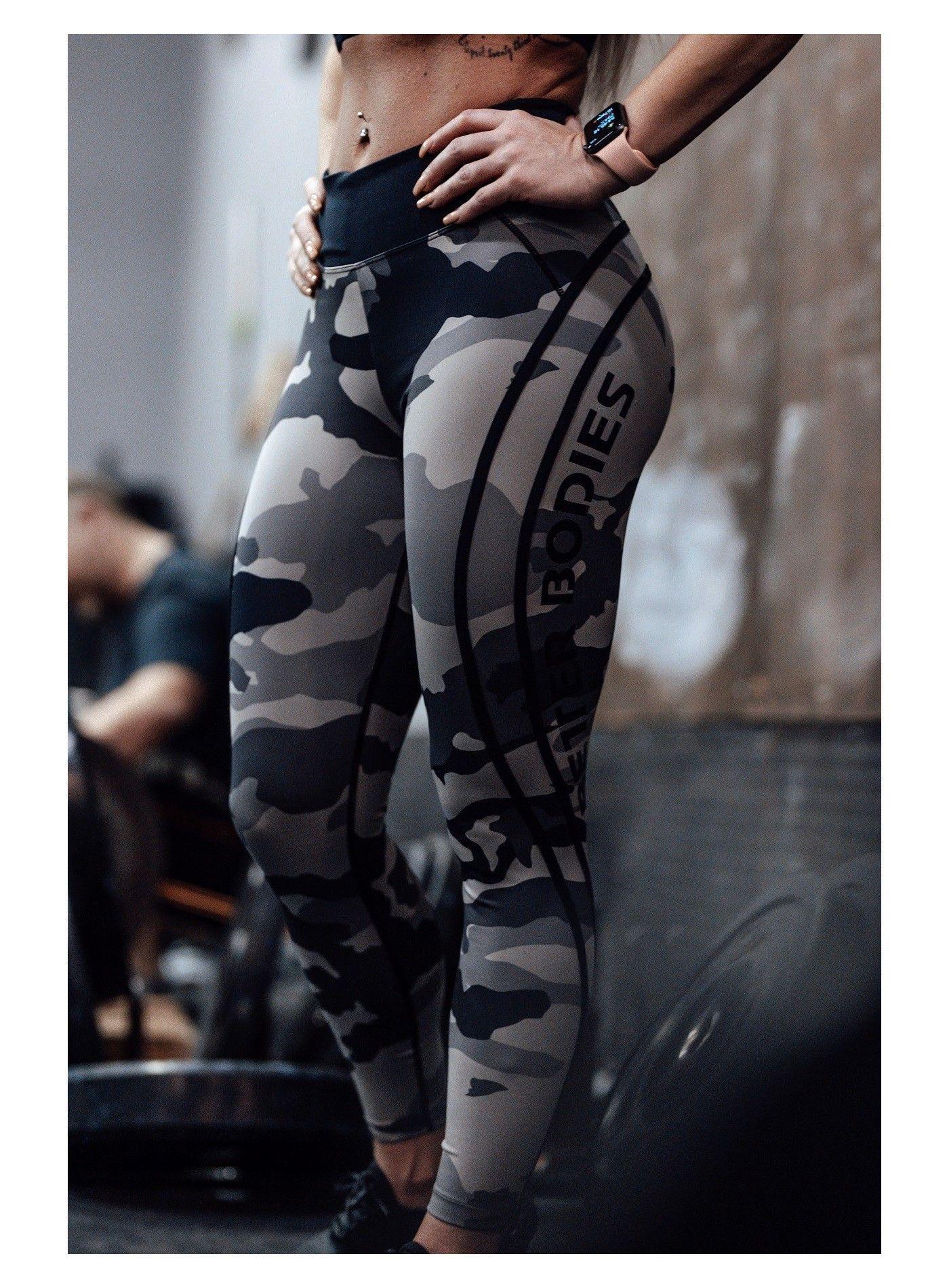 Better Bodies Calza Leggins Gimnasio Mujer Camo High Dark-2