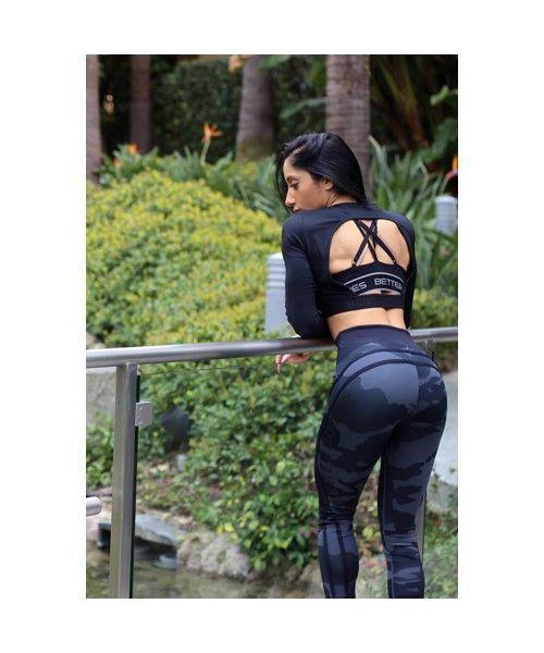 Better Bodies Calza Leggins Gimnasio Mujer Camo High Dark-6