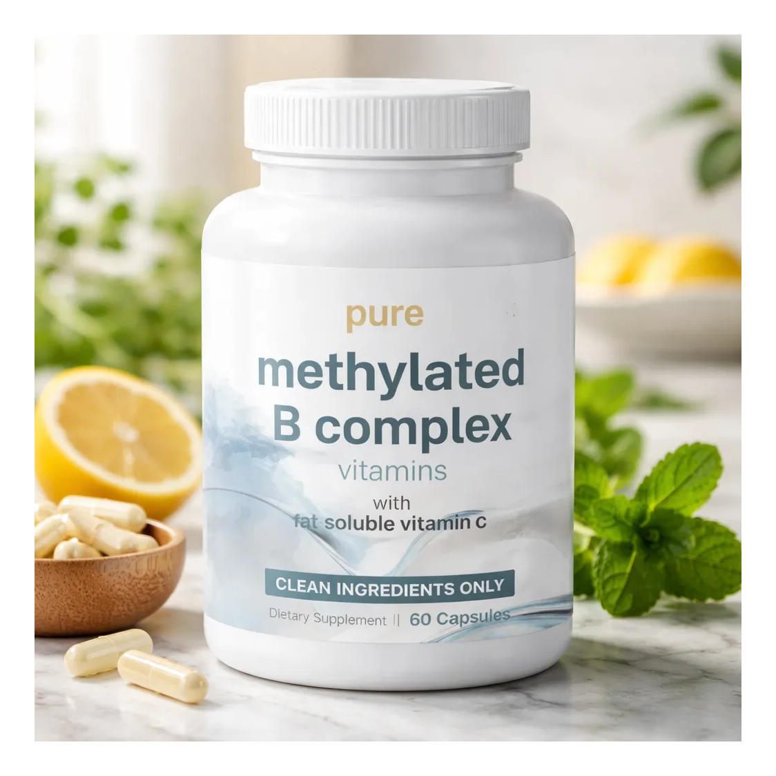 Methyl B Complex Pure Vitamin B Complejo De Vitaminas B B12 Pura 60 caps-5