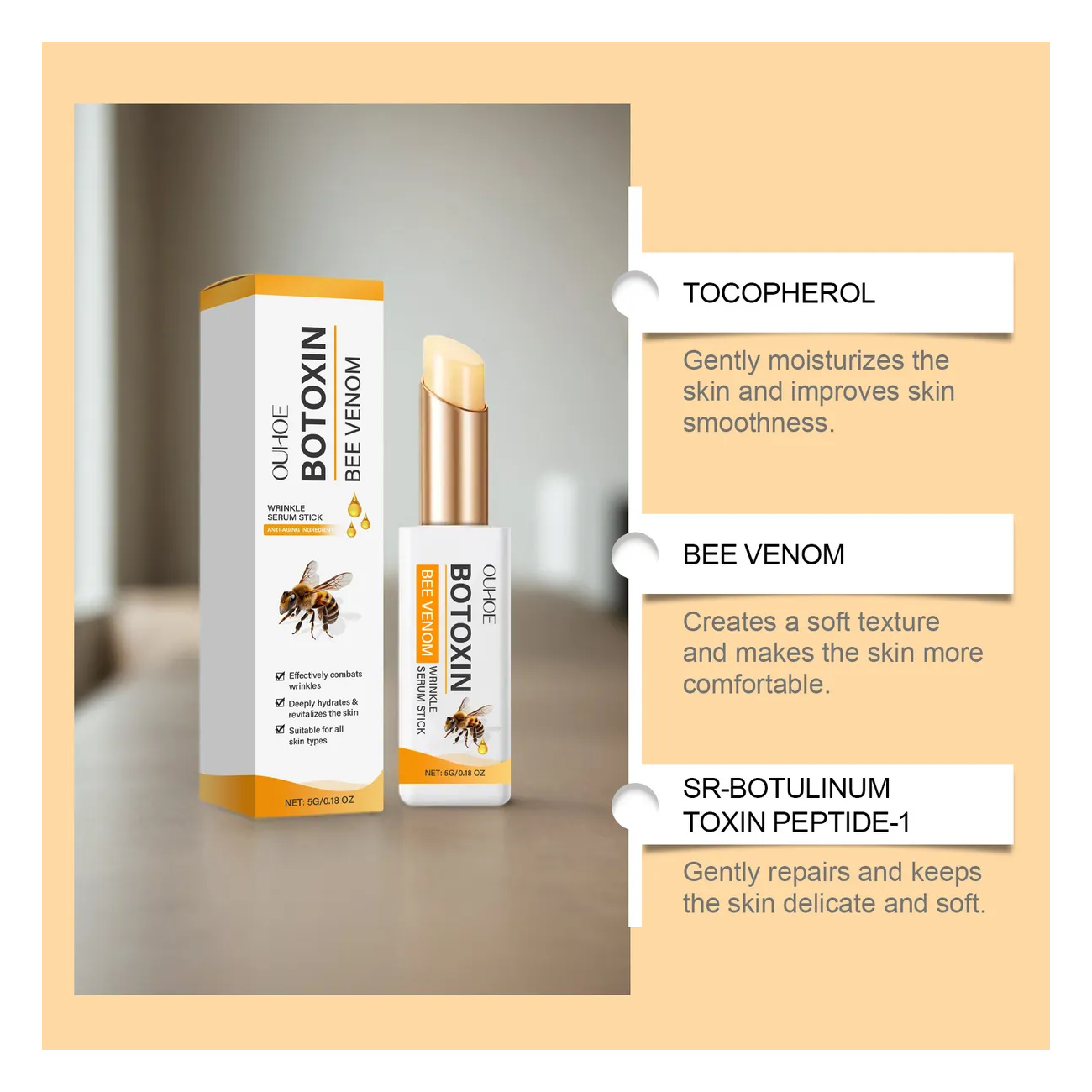 Botox Bee Venom Serum En Barra Colageno Facial Efecto Lifting 5g-4