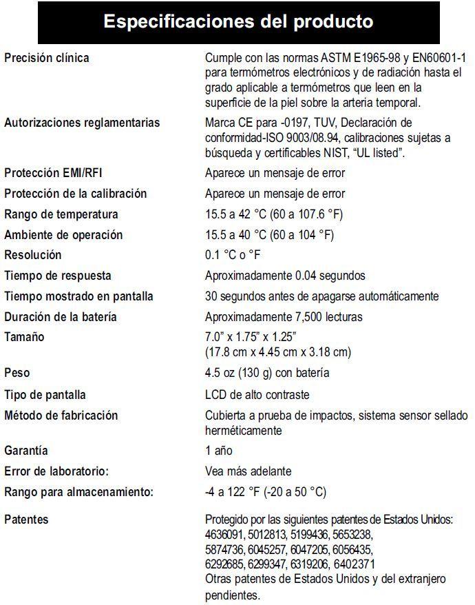 Exergen Termometro Digital Escaner Arteria Temporal-7