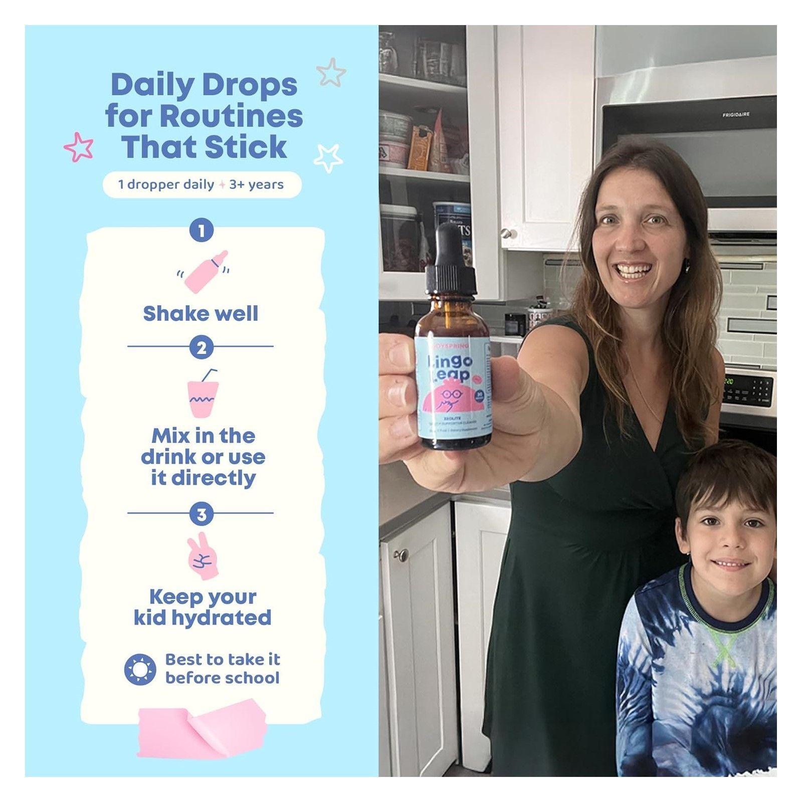 Joyspring Mood Magic Citrato Magnesio + Lingo Leap Vitamina B12 D3 Zeolita para Niños-2