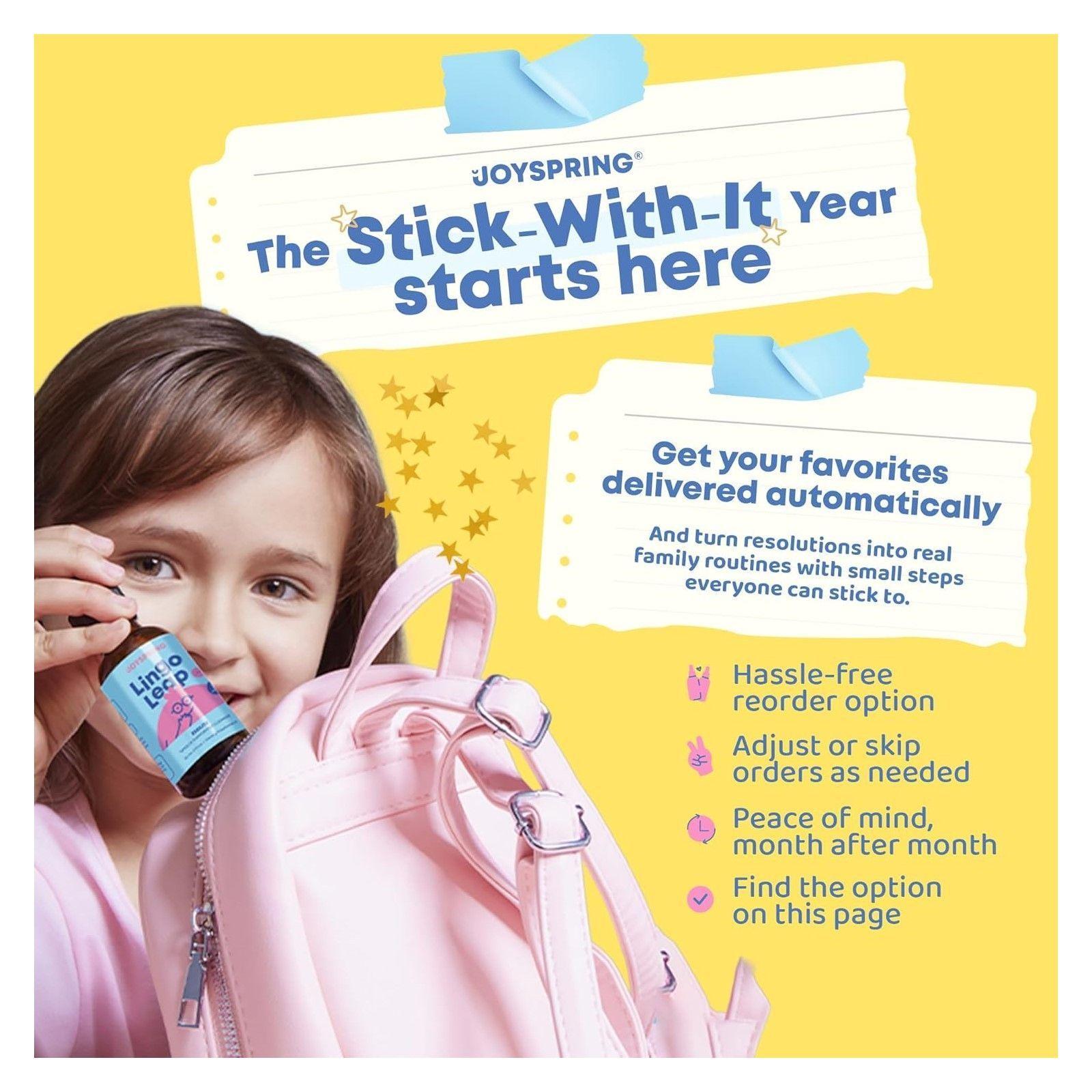 Joyspring Mood Magic Citrato Magnesio + Lingo Leap Vitamina B12 D3 Zeolita para Niños-3