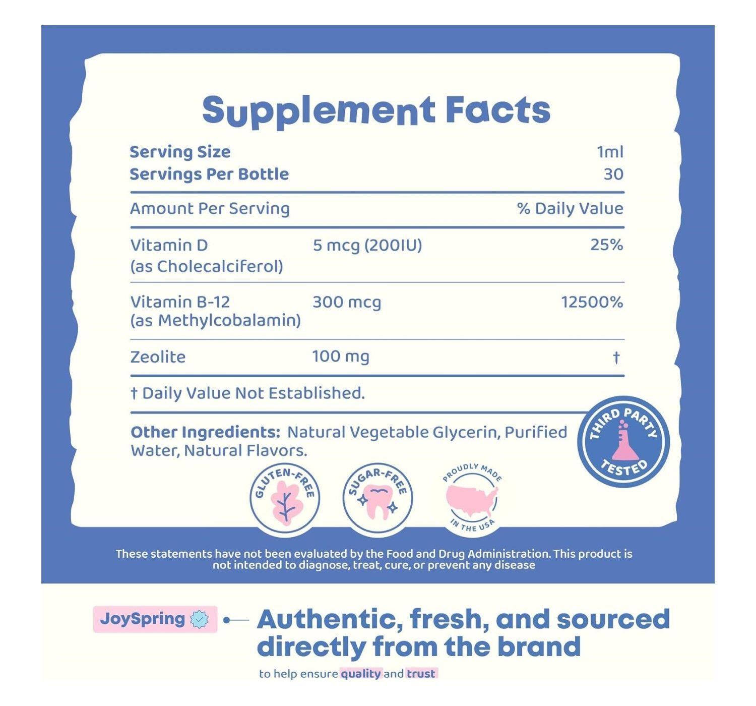 Joyspring Mood Magic Citrato Magnesio + Lingo Leap Vitamina B12 D3 Zeolita para Niños-4