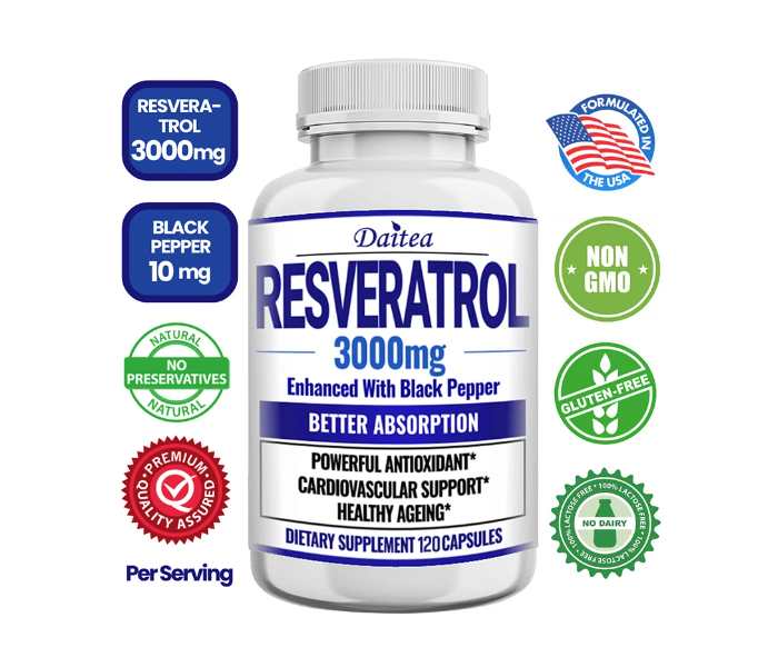 Resveratrol Extracto Puro De Resveratrol 3000mg 120 caps-5