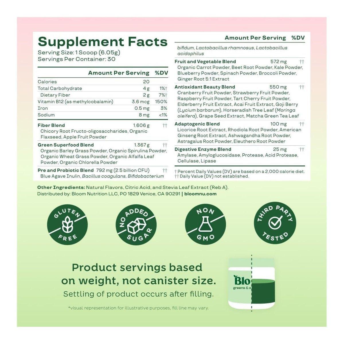 Bloom Greens Superfoods Batido De Vegetales Strawberry Kiwi-6