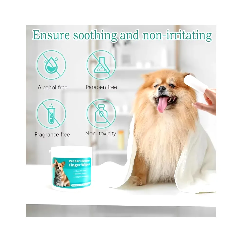 Pet Ear Wipes Toallitas Limpiadoras Oidos Perros Gatos 50 Un-6