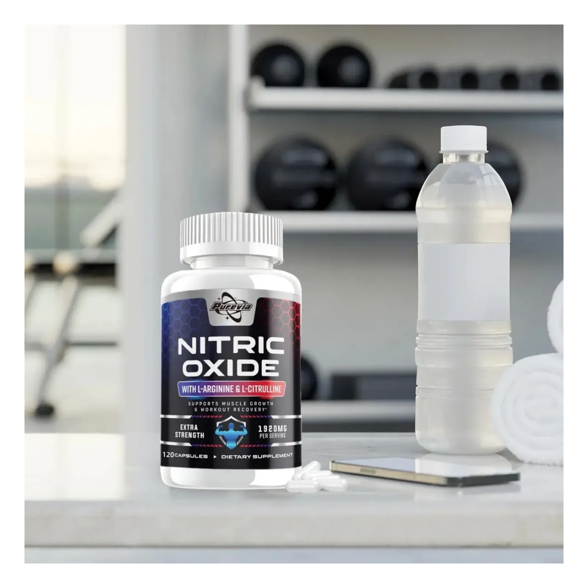 Suplemento Nitrix Aumento de Oxido Nítrico Purevia 1920mg Energia Definicion 120 Caps-6