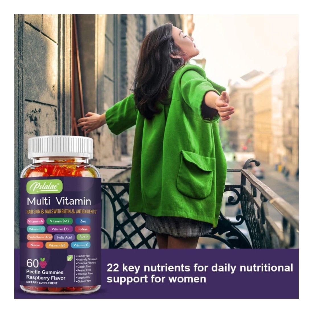 Pslalae Biotina Gomitas Vitaminas Cabello Piel Uñas Hair Skin Nails 60 Unid-2