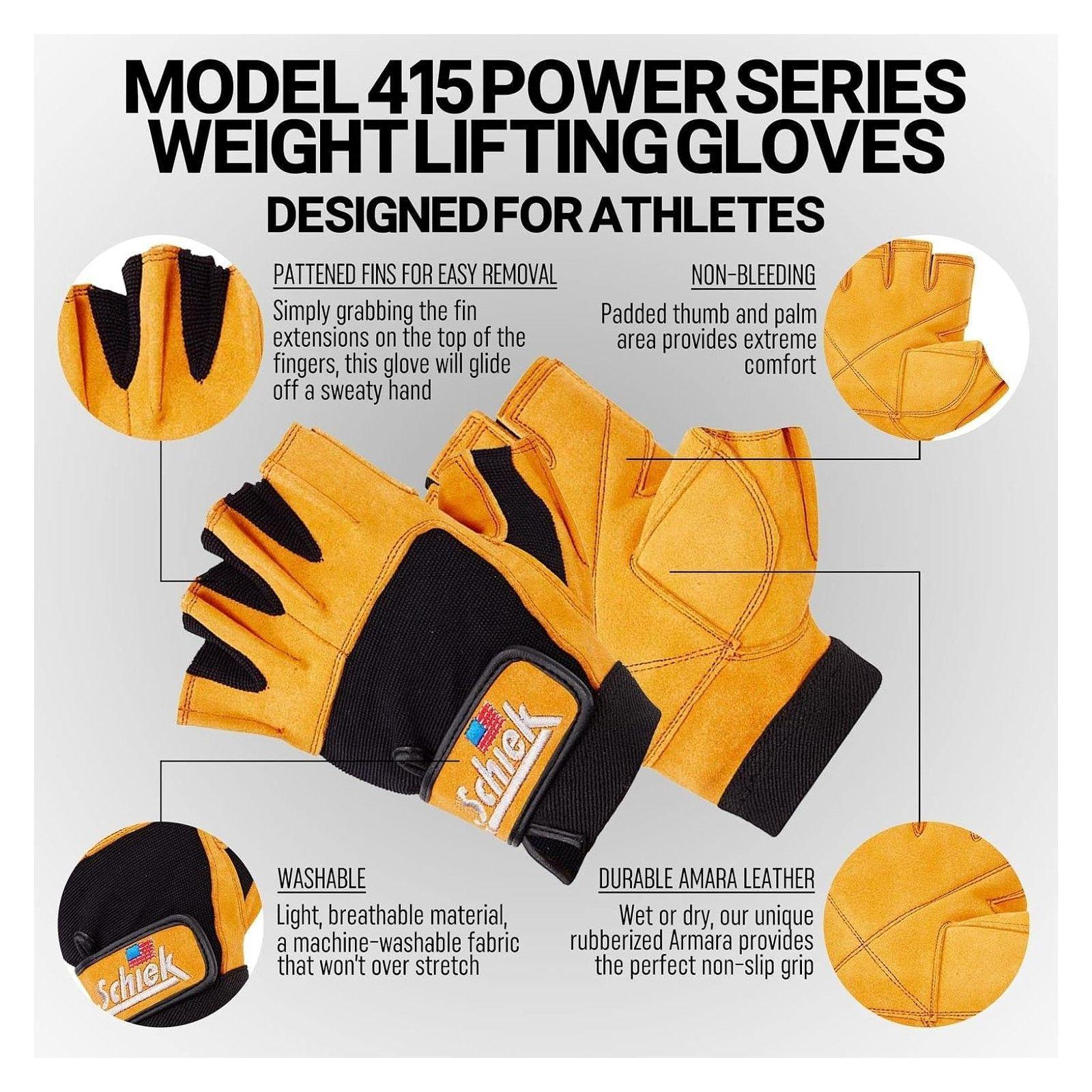 Guantes De Gimnasio Para Pesas Schiek 415 Power Series L Nat-3
