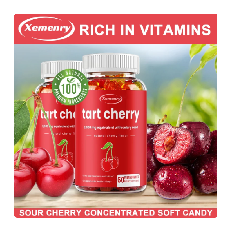 Acerola Bio Tart Cherry Vitamina C Organica 3000mg en Gomitas 60 Cherry-4