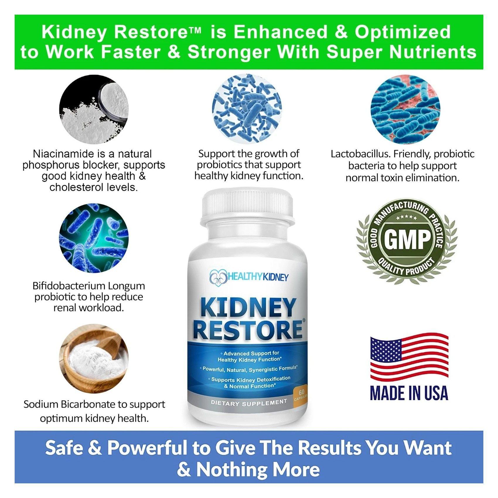 Healthy Kidney Restore Cuidado Limpieza Renal Probioticos 60 DR Caps-4