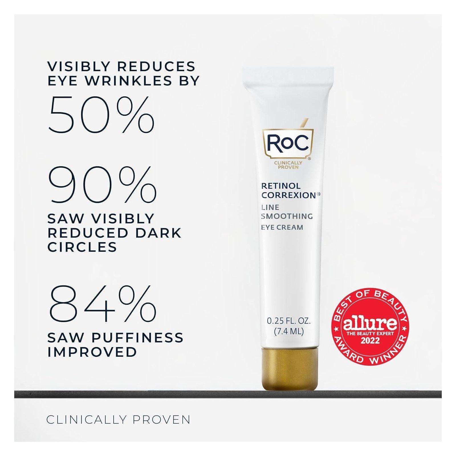 Roc Retinol Correxion Line Smoothing Eye Cream Crema De Ojos-6
