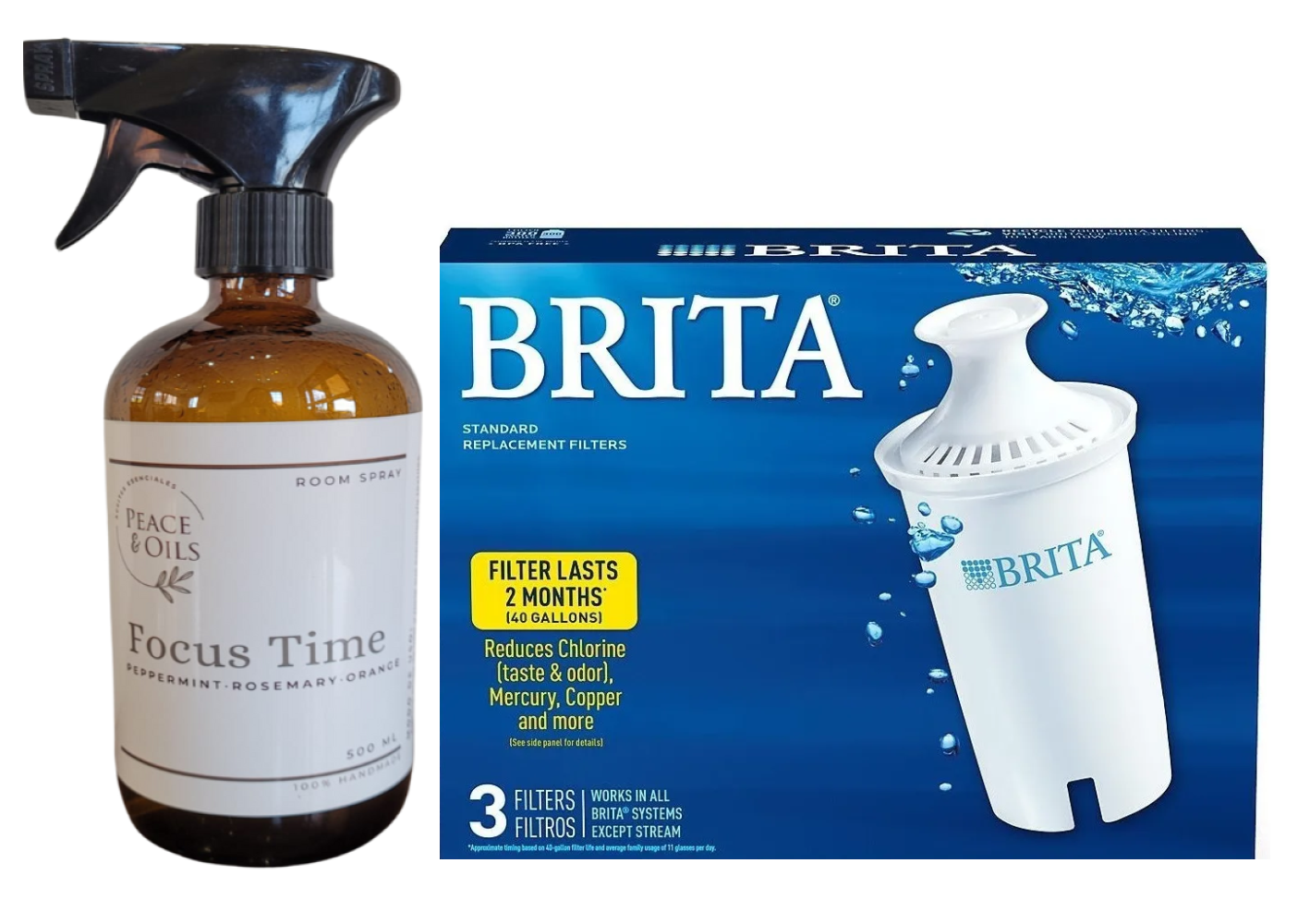 Brita Filtro Agua 3 Unid + Bruma Aromatizante Spray 500ml Ft-0
