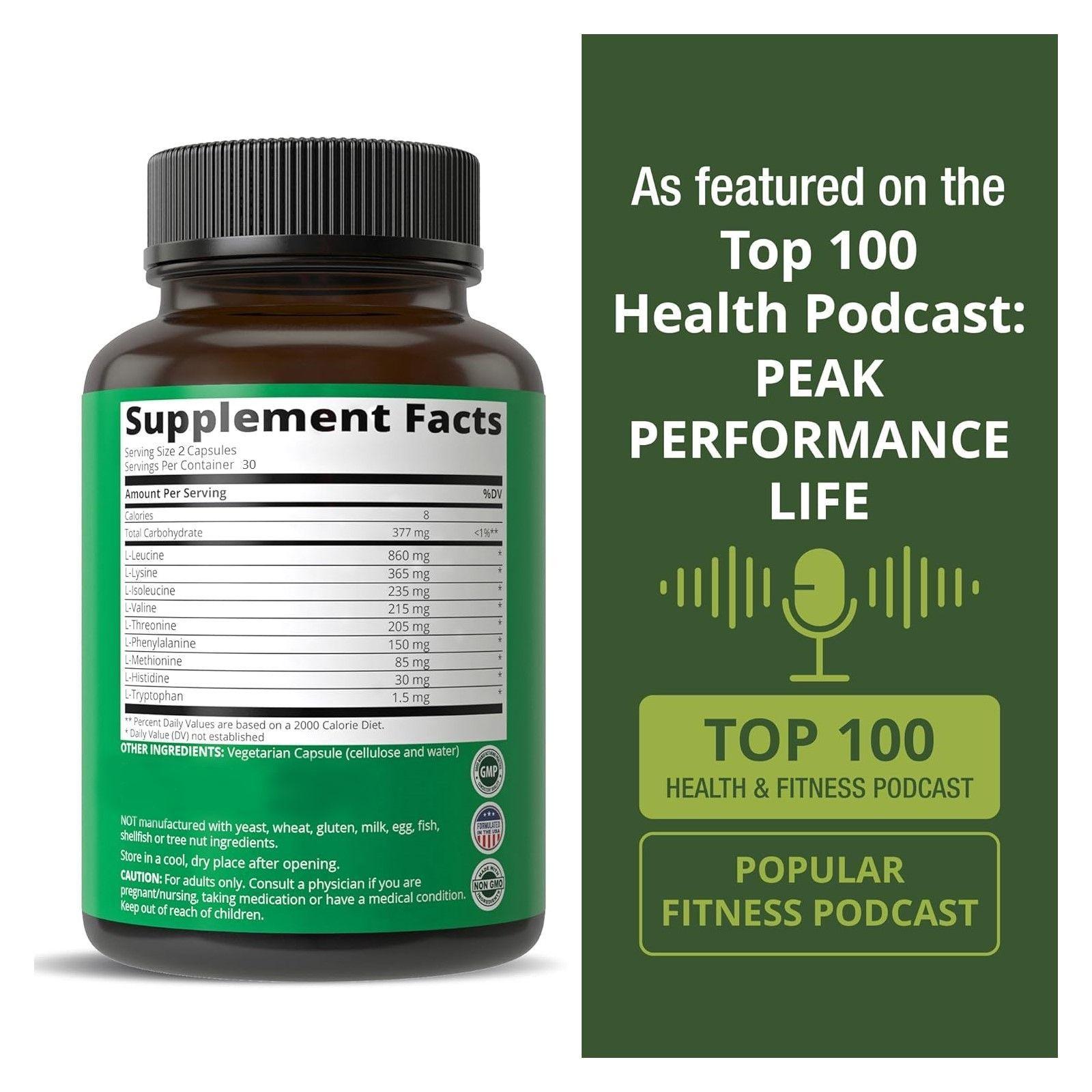 Aminoacidos Esenciales Amino EAA Crecimiento Muscular 2100mg 60 caps-7