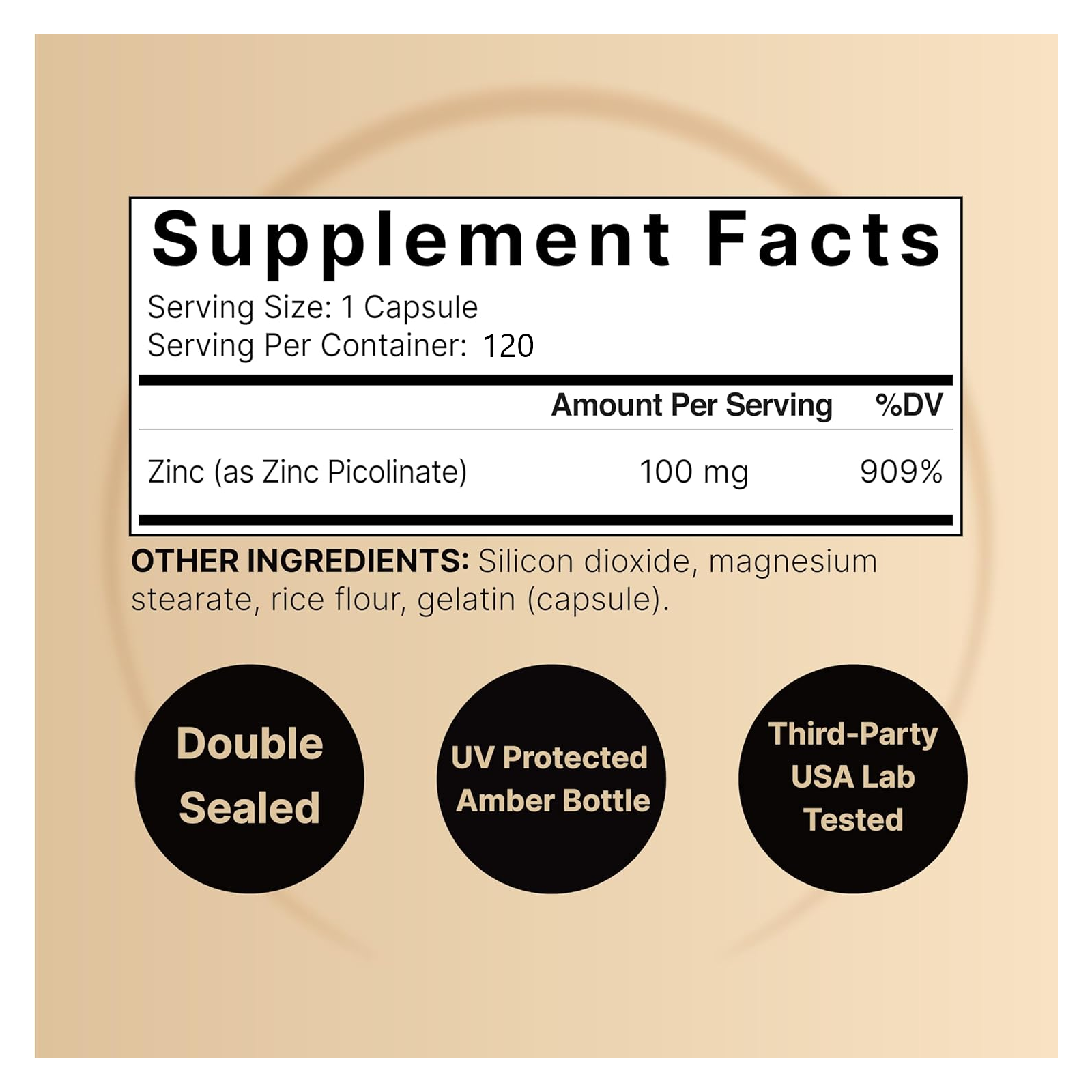 Purevia Zinc Picolinato 100mg Mejora Sistema Inmune 120 Caps-1